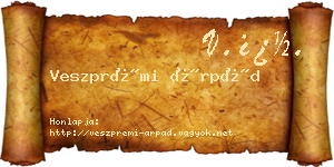 Veszprémi Árpád névjegykártya