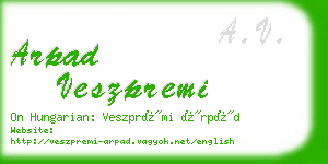 arpad veszpremi business card